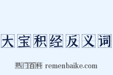 大宝积经反义词是什么意思的图片